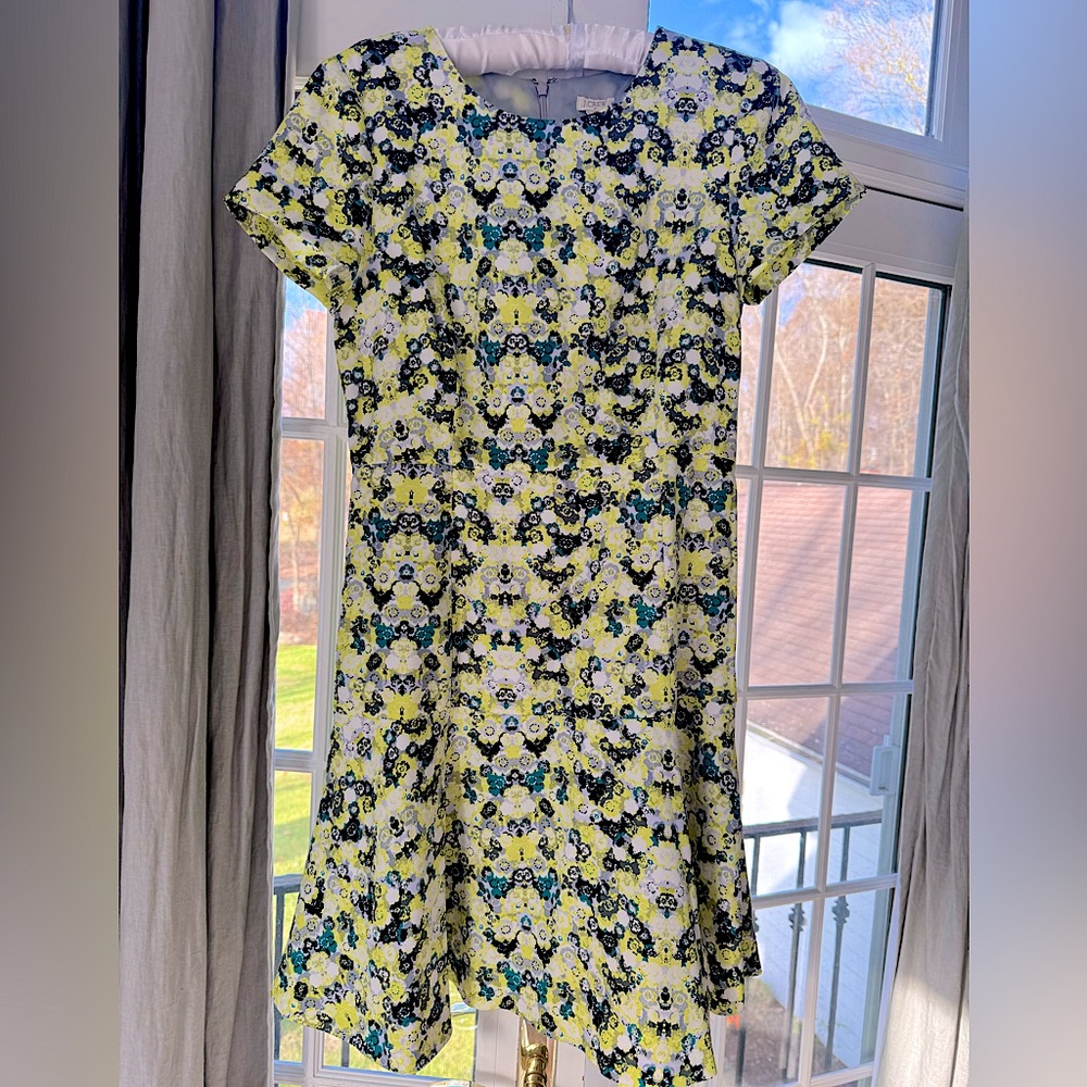 Floral Jcrew Short Sleeve Dress Beautiful Vibrant Color Size 6
